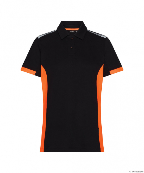 DASSY® Veracruz Women Poloshirt für Damen, schwarz/fluo orange