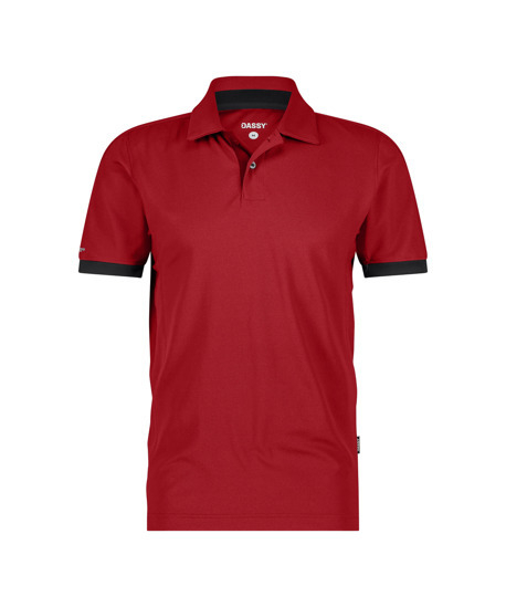 DASSY-Poloshirt TRAXION NEXT, 215 g/m², rot/schwarz
