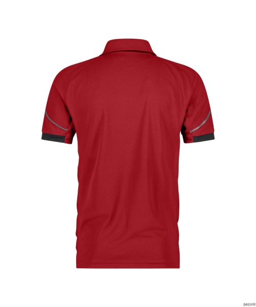 DASSY-Poloshirt TRAXION NEXT, 215 g/m², rot/schwarz