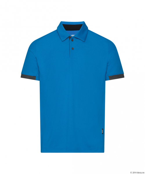 DASSY® Traxion Next Poloshirt, azurblau/anthrazitgrau