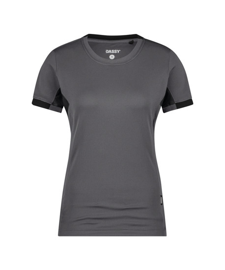 DASSY-Damen-T-Shirt NEXUS NEXT, 140 g/m², anthrazitgrau/schwarz