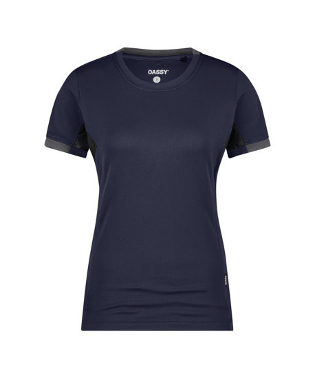 DASSY-Damen-T-Shirt NEXUS NEXT, 140 g/m², nachtblau/anthrazitgrau