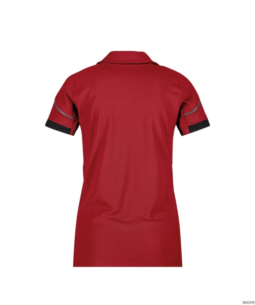 DASSY-Damen-Polo-Shirt TRAXION NEXT, 215 g/m², rot/schwarz