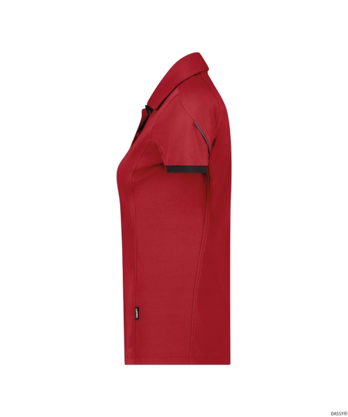 DASSY-Damen-Polo-Shirt TRAXION NEXT, 215 g/m², rot/schwarz