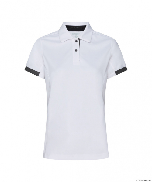 DASSY® Traxion Next Women Poloshirt für Damen, weiß/anthrazitgrau