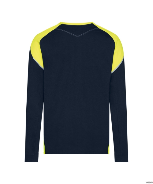 DASSY® Tacoma T-Shirt mit langen Ärmeln, nachtblau/neongelb