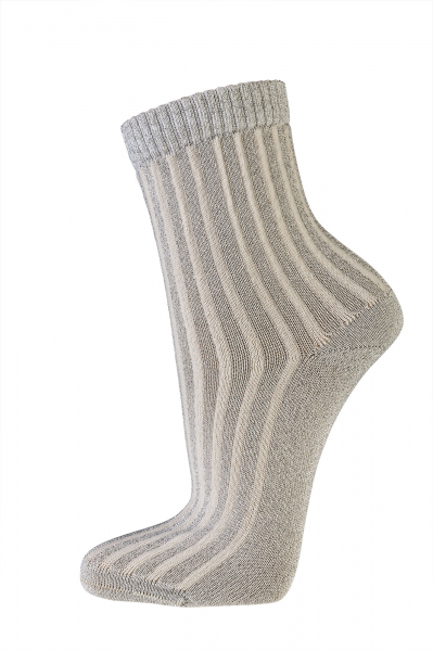 WOWERAT-Damen-Söckchen „Glamour“, 2-er Pkg, wollweiss