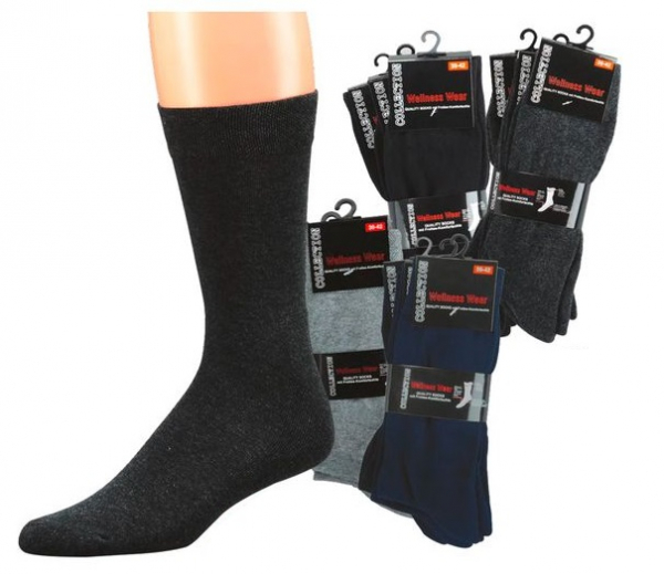 WOWERAT-Wellness-Herren-Arbeits-Berufs-Socken, Komfort, Pkg. á 3 Paar, anthrazitmelange