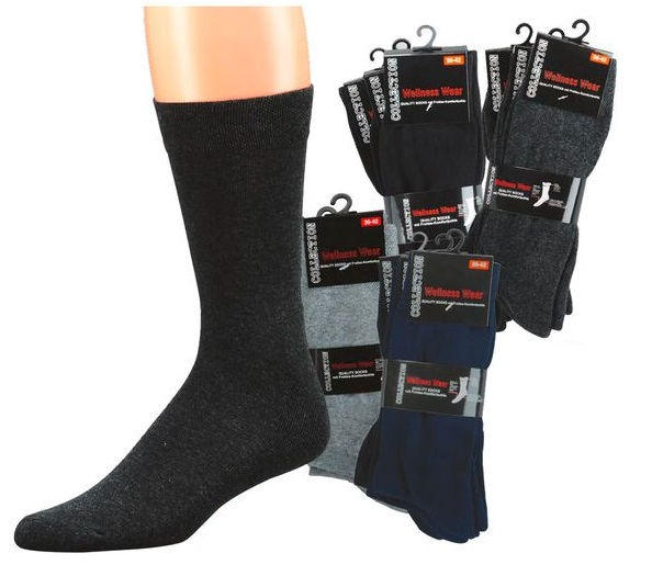 WOWERAT-Wellness-Herren-Arbeits-Berufs-Socken, Komfort, Pkg. á 3 Paar, marine