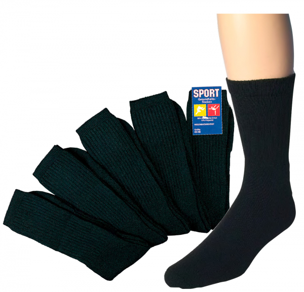WOWERAT-Tennissocken, umgenähter Rand, 5-er Pkg., schwarz