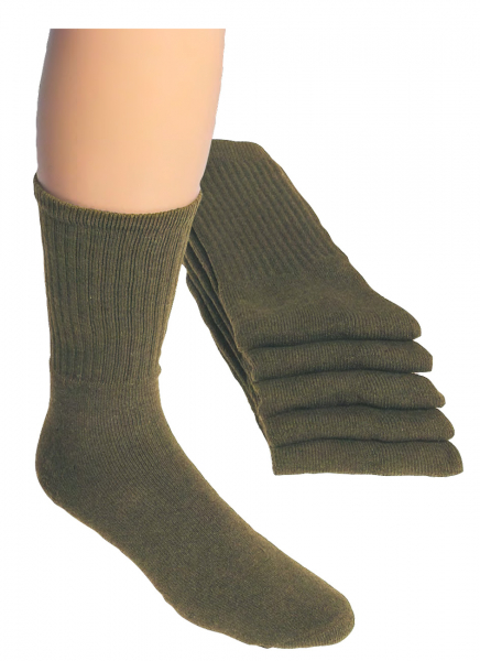 WOWERAT-Tennissocken, mit Ringeln, Vollfrotteefuß, 5-er Pkg., khaki-olivgrün