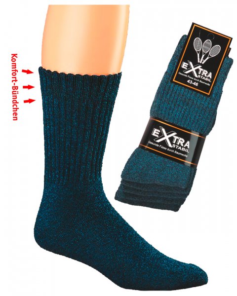 WOWERAT-Sportsocken-mouliné Jeans, `Texas-Style`, Komfort-Bündchen, 5-er Pkg., jeans-meliert