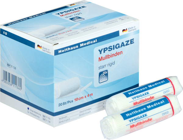 Holthaus Medical, Erste Hilfe, YPSIGAZE Mullbinde CV/CO, 10 cm x 4 m