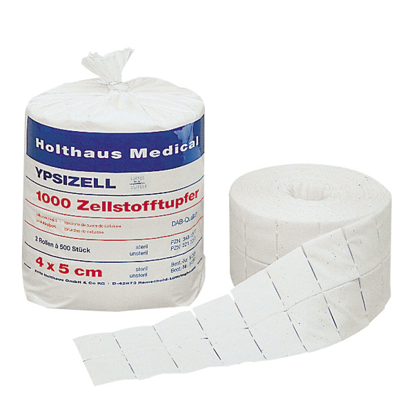 Holthaus Medical, Erste-Hilfe, YPSIZELL Zellstofftupfer , 4 x 5 cm