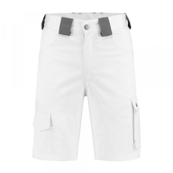 Arbeitsshorts Baumwolle/Polyester, 280g/m², weiß/grau