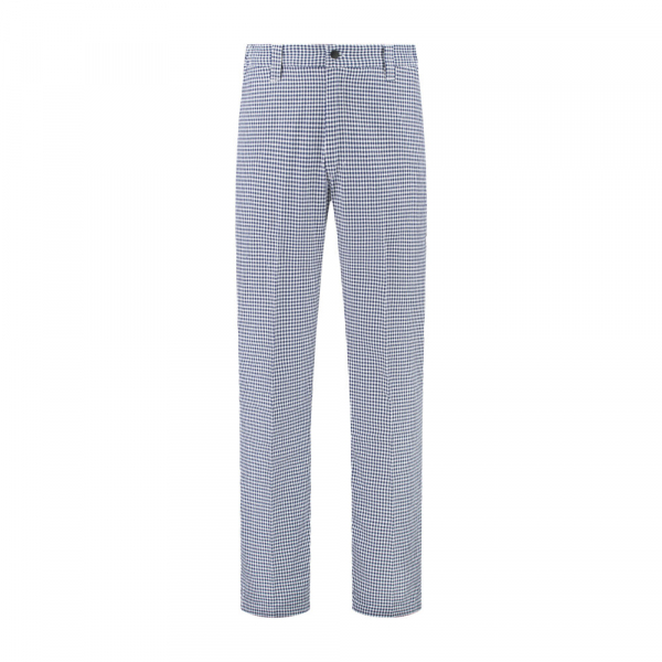 Koch-/Bäckerhose, 220g/m², weiß/blau