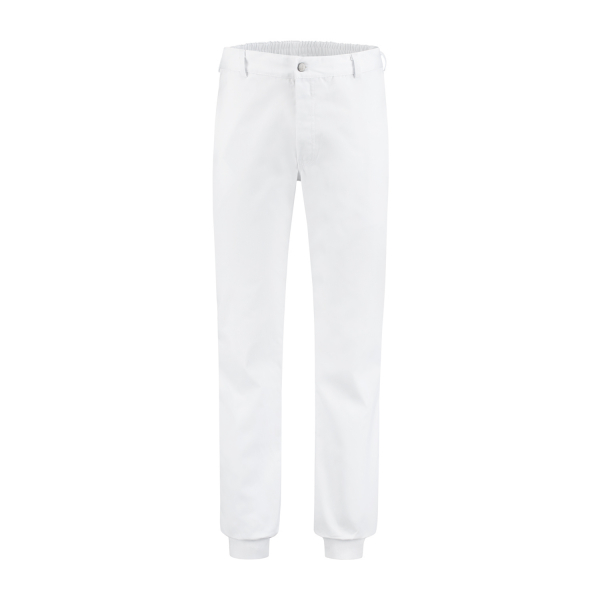 Hygiene Arbeitshose Polyester/Baumwolle mit Strickbündchen, 240g/m², weiß