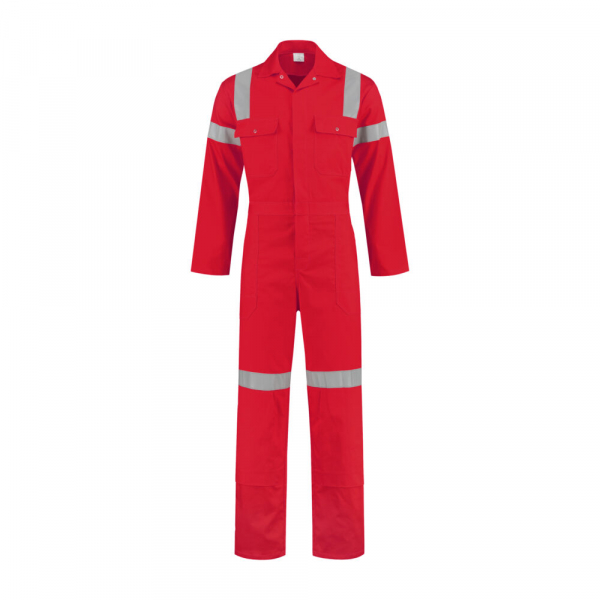 Overall mit Reflexstreifen, 200g/m², rot
