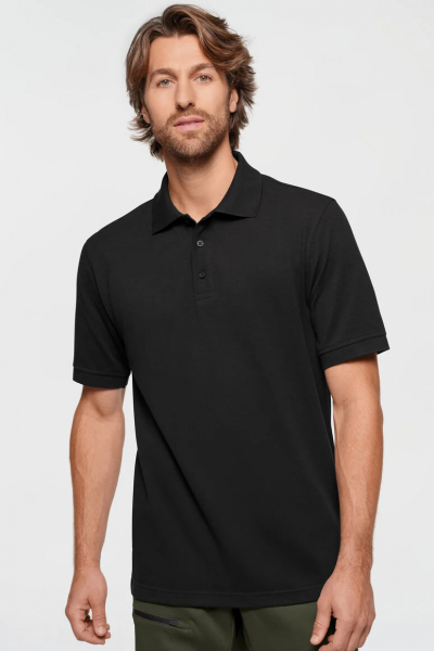 Label-Free Poloshirt Heavy MIKRALINAR® ECO, schwarz