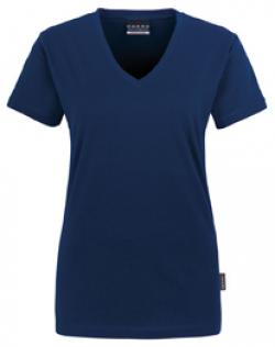 HAKRO-Worker-Shirts, Women-T-Shirt, V-Ausschnitt Classic, marine