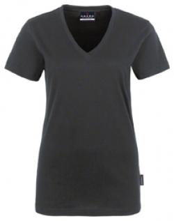 HAKRO-Worker-Shirts, Women-T-Shirt, V-Ausschnitt Classic, anthrazit