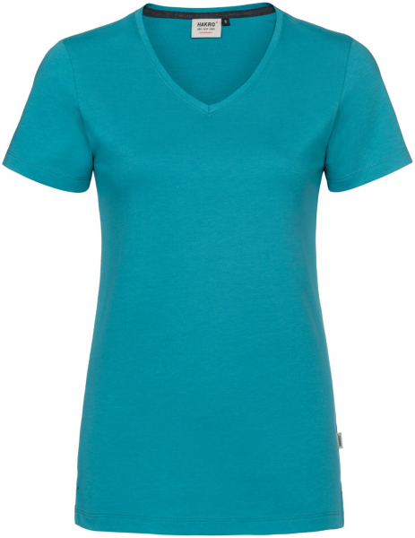 HAKRO-Worker-Shirts, Damen-V-Shirt, Cotton-Tec, 185 g / m², smaragd