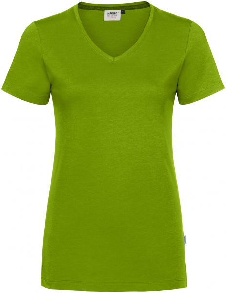 HAKRO-Worker-Shirts, Damen-V-Shirt, Cotton-Tec, 185 g / m²,kiwi