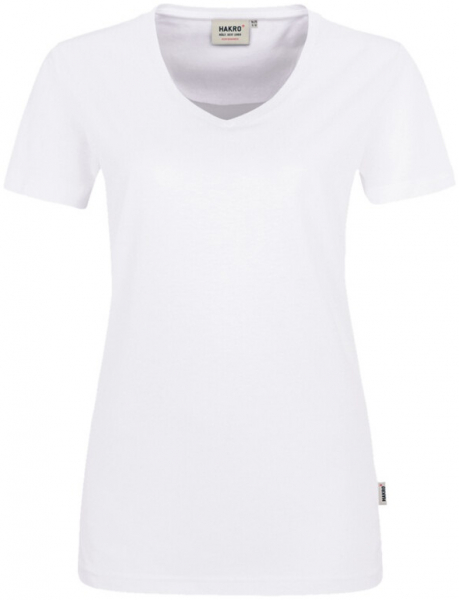 HAKRO-Worker-Shirts, Women-T-Shirt, V-Ausschnitt Performance, weiß