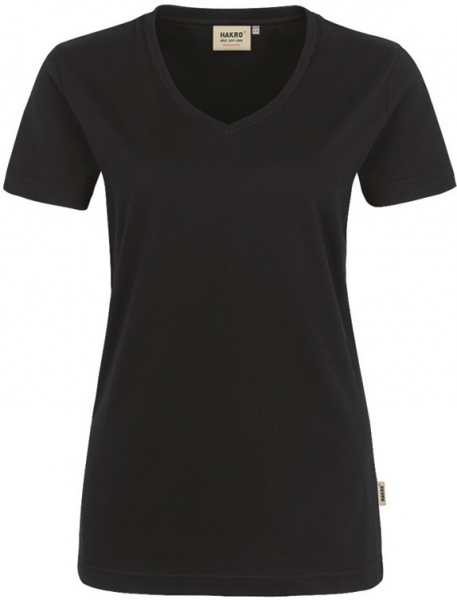 HAKRO-Worker-Shirts, Women-T-Shirt, V-Ausschnitt Performance, schwarz