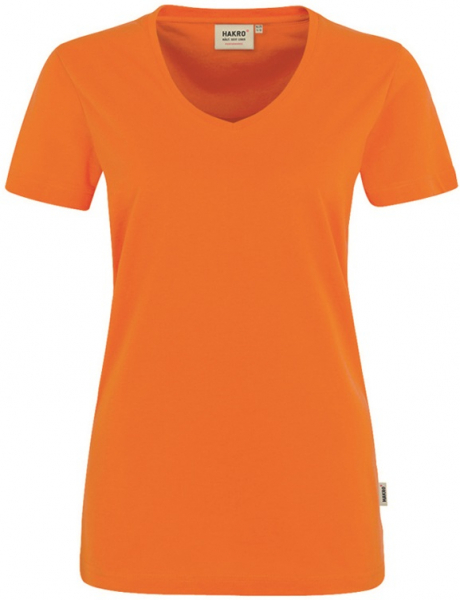 HAKRO-Worker-Shirts, Women-T-Shirt, V-Ausschnitt Performance, orange