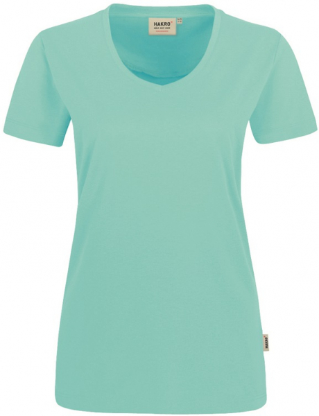HAKRO-Worker-Shirts, Women-T-Shirt, V-Ausschnitt Performance, ice-green