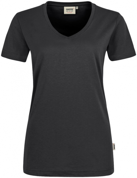 HAKRO-Worker-Shirts, Damen-V-Shirt, Performance, karbongrau