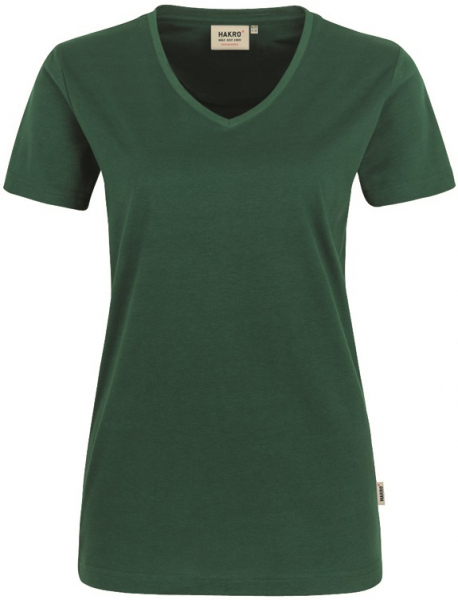 HAKRO-Worker-Shirts, Women-T-Shirt, V-Ausschnitt Performance, tanne
