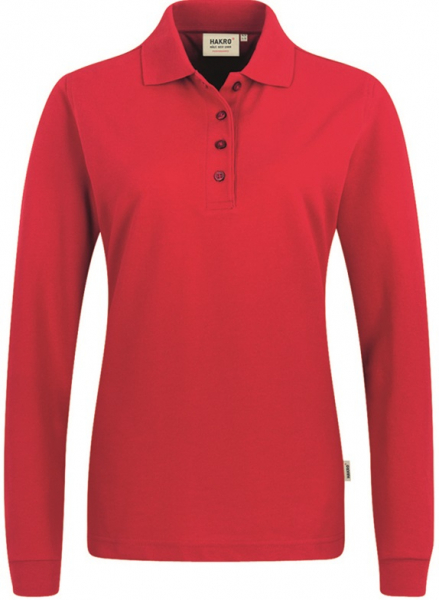 HAKRO-Worker-Shirts, Women-Longsleeve-Poloshirt Performance, rot