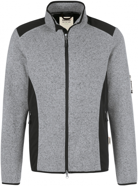 HAKRO-Workwear, Damen-Strickfleecejacke, Churchill, 280 g / m², grau meliert