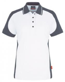 HAKRO-Worker-Shirts, Women-Poloshirt-Contrast Performance, weiß