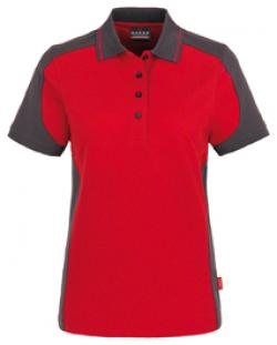 HAKRO-Worker-Shirts, Women-Poloshirt-Contrast Performance, rot