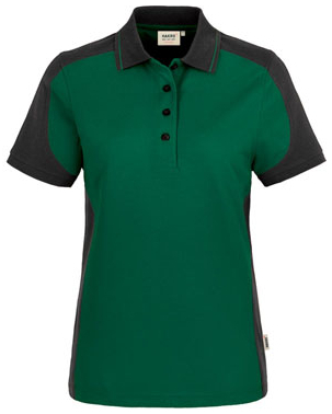 HAKRO-Worker-Shirts, Damen-Poloshirt, Contrast, Performance, 200 g / m², tanne/anthrazit