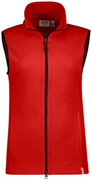 HAKRO Damen Fleeceweste ECO, langarm, 240 g/m², rot
