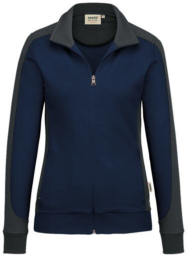 HAKRO-Worker-Shirts, Damen-Sweatjacke, Contrast, Performance, 300 g / m², tinte