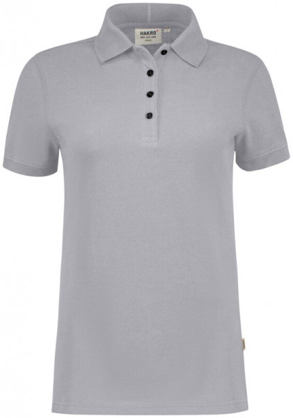 HAKRO Damen Poloshirt Bio-Baumwolle GOTS, 1/2 Arm, 200 g/m², grau meliert