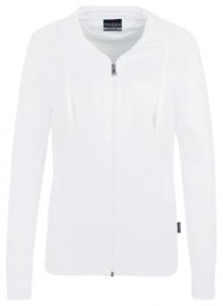 HAKRO-Worker-Shirts, Women-Sweatjacke College, weiß