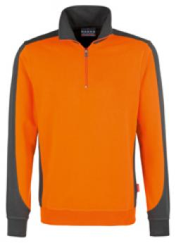 HAKRO-Worker-Shirts, Zip-Sweatshirt-Contrast Performance, orange