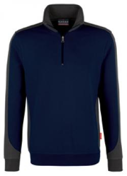 HAKRO-Worker-Shirts, Zip-Sweatshirt-Contrast Performance, tinte