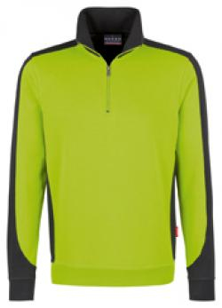 HAKRO-Worker-Shirts, Zip-Sweatshirt-Contrast Performance, kiwi