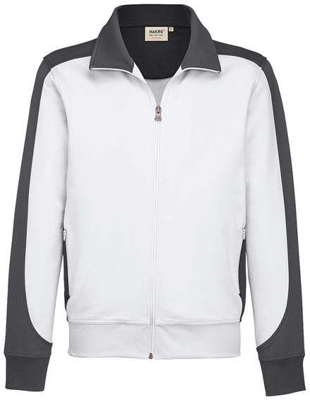 HAKRO-Worker-Shirts, Sweatjacke, Contrast, Performance, 300 g / m², weiß