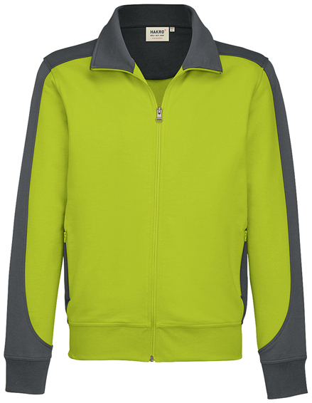 HAKRO-Worker-Shirts, Sweatjacke, Contrast, Performance, 300 g / m², kiwi