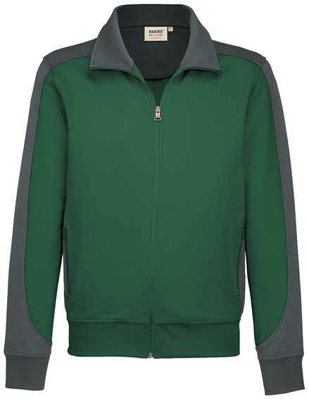 HAKRO-Worker-Shirts, Sweatjacke, Contrast, Performance, 300 g / m², tanne
