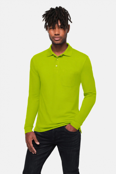 HAKRO-Pocket-Longsleeve-Polo, kiwi
