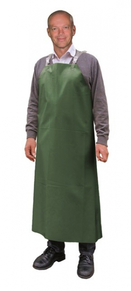CHAPS & MORE-Workwear, Chemikalienschürze, grün mit gekreuzten PVC Schult